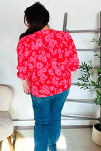Load image into Gallery viewer, New Day Red Ribbon Bow Detail Floral Woven Blouse
