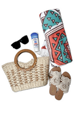 Load image into Gallery viewer, Circular Beach Towel - Aztec
