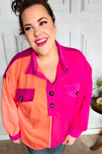 Load image into Gallery viewer, Feeling Bold Orange &amp; Fuchsia Color Block Button Down Top
