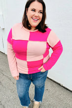 Load image into Gallery viewer, Your Move Checkerboard Outseam Colorblock Sweater Top
