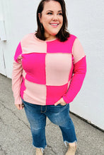 Load image into Gallery viewer, Your Move Checkerboard Outseam Colorblock Sweater Top
