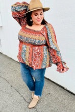 Load image into Gallery viewer, Rock the Smocked Floral Ruffle Hem Top
