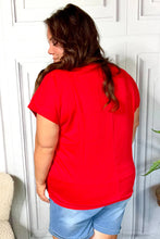 Load image into Gallery viewer, Oh My Stars Red Embroidered French Terry Dolman Top
