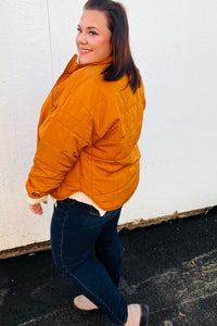 Eyes On You Quilted Puffer Jacket in Butterscotch