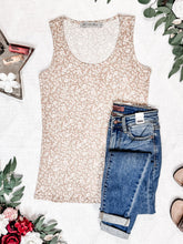 Load image into Gallery viewer, Luxe Crew Tank Top - Tan Floral
