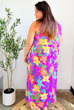 Load image into Gallery viewer, Diva Dreams Multicolor Tropical Floral Fit &amp; Flare Maxi Dress
