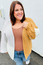 Load image into Gallery viewer, Apple Cider Sips Color Block Chunky Knit Cardigan
