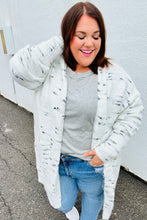 Load image into Gallery viewer, Feeling In Love Ivory/Charcoal Textured Soft Brushed Cardigan
