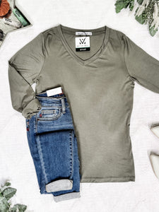 Larissa Long Sleeve Top - Olive