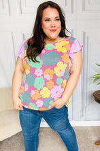 Load image into Gallery viewer, Feeling Playful Fuchsia Floral Textured Ruffle Sleeve Top

