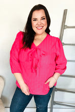 Load image into Gallery viewer, Stay With Me Pink V Neck Ribbon Bow Babydoll Woven Blouse
