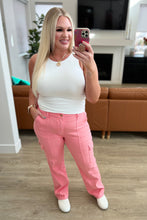 Load image into Gallery viewer, JUDY BLUE  Peggy High Rise Cargo Straight Jeans in Pink
