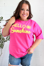 Load image into Gallery viewer, Feeling Joyful &quot;Hello Sunshine&quot; Embroidered French Terry Top
