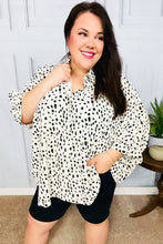 Load image into Gallery viewer, Diva Loving Ivory Leopard Print Button Down Oversized Top
