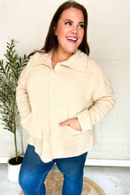 Load image into Gallery viewer, Easy Living Textured Knit Notch Neck Oversized Collar Sweater in Oatmeal
