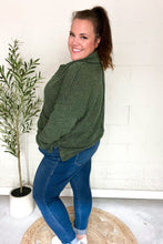 Load image into Gallery viewer, Easy Living Textured Knit Notch Neck Oversized Collar Sweater in Olive
