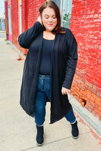 Load image into Gallery viewer, Over The Moon Hacci Midi Open Cardigan in Black
