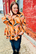 Load image into Gallery viewer, Playful Peplum Abstract V Neck Peplum Top
