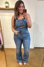 Load image into Gallery viewer, Izzy Control Top Retro Flare Overalls by Judy Blue
