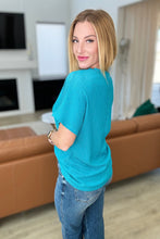 Load image into Gallery viewer, Trial and Error Textured V-Neck Blouse in Teal
