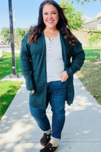 Load image into Gallery viewer, Striped Knit Open Cardigan in Hunter Green
