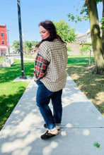 Load image into Gallery viewer, Rust &amp; Taupe Plaid Color Block Shacket
