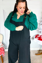 Load image into Gallery viewer, Feeing Joyful Black Wide Leg Adjustable Baggy Bib Jumpsuit
