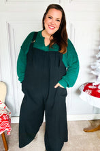 Load image into Gallery viewer, Feeing Joyful Black Wide Leg Adjustable Baggy Bib Jumpsuit
