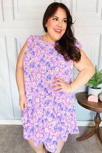 Load image into Gallery viewer, Lovely In Florals Tiered Ruffle Sleeve Woven Dress in Lilac
