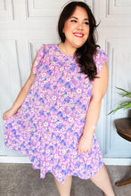 Load image into Gallery viewer, Lovely In Florals Tiered Ruffle Sleeve Woven Dress in Lilac
