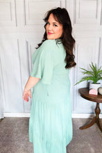 Load image into Gallery viewer, All About Spring Elastic V Neck Tiered Maxi Dress in Mint
