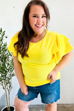 Load image into Gallery viewer, Lovely In Tiered Double Ruffle Sleeve Woven Top in Yellow
