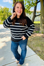 Load image into Gallery viewer, Stand Out Striped Oversized Knit Sweater in Black
