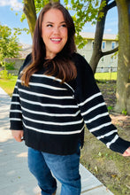 Load image into Gallery viewer, Stand Out Striped Oversized Knit Sweater in Black
