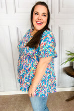 Load image into Gallery viewer, Flaunting my Frills in Flora Ruffle Hem Tiered Top in Blue Floral
