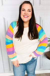 Rainbow Love Bubble Sleeve Terry Raglan Top