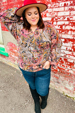 Load image into Gallery viewer, Feeling Elegant Paisley Surplice Peplum Top
