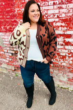 Load image into Gallery viewer, Taupe &amp; Sepia Leopard Print Color Block Cardigan
