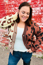 Load image into Gallery viewer, Taupe &amp; Sepia Leopard Print Color Block Cardigan
