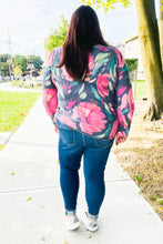 Load image into Gallery viewer, On My Heart Floral Brushed Hacci Sweater Top in Navy
