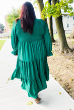 Load image into Gallery viewer, Beautiful You Smocked Ruffle Sleeve Maxi Dress in Green
