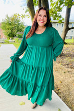 Load image into Gallery viewer, Beautiful You Smocked Ruffle Sleeve Maxi Dress in Green
