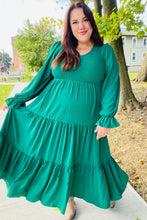 Load image into Gallery viewer, Beautiful You Smocked Ruffle Sleeve Maxi Dress in Green
