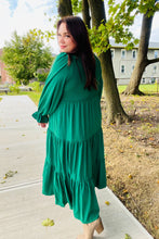 Load image into Gallery viewer, Beautiful You Smocked Ruffle Sleeve Maxi Dress in Green
