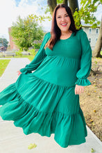 Load image into Gallery viewer, Beautiful You Smocked Ruffle Sleeve Maxi Dress in Green
