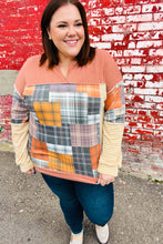 Load image into Gallery viewer, What I Like Two Tone Knit Plaid V Neck Top
