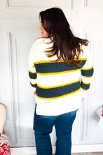 Load image into Gallery viewer, Casual Chic Yellow &amp; Ivory Stripe Oversize Knit Sweater
