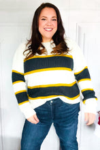 Load image into Gallery viewer, Casual Chic Yellow &amp; Ivory Stripe Oversize Knit Sweater
