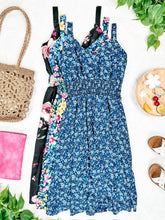 Load image into Gallery viewer, Cassidy Midi Dress - Blue Floral Mix
