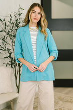 Load image into Gallery viewer, I'm Really That Gal Open Front Blazer in Aqua
